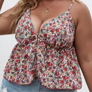 Floral tie up blouse